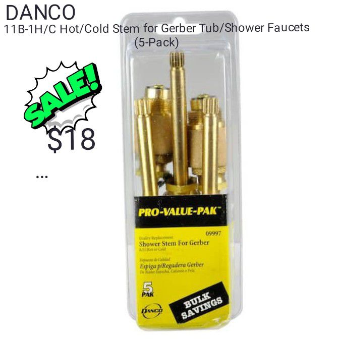 DANCO

11B-1H/C Hot/Cold Stem for Gerber Tub/Shower Faucets (5-Pack)

