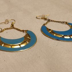 Blue Fan Earrings