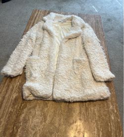 Cream Faux Fur Long Coat