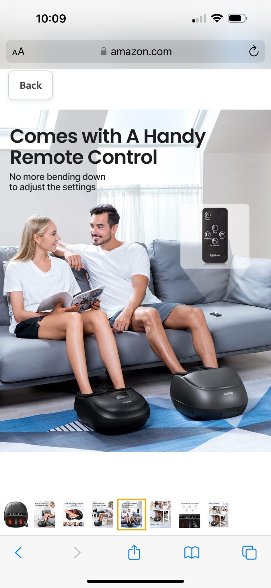 RENPHO Foot Massager Machine With Heat & Shiatsu Kneading - Deep Tissue Relief For Tired Feet