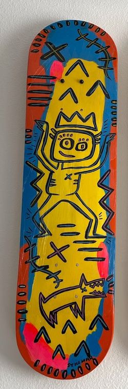 Original hand-painted skateboard deck artwork