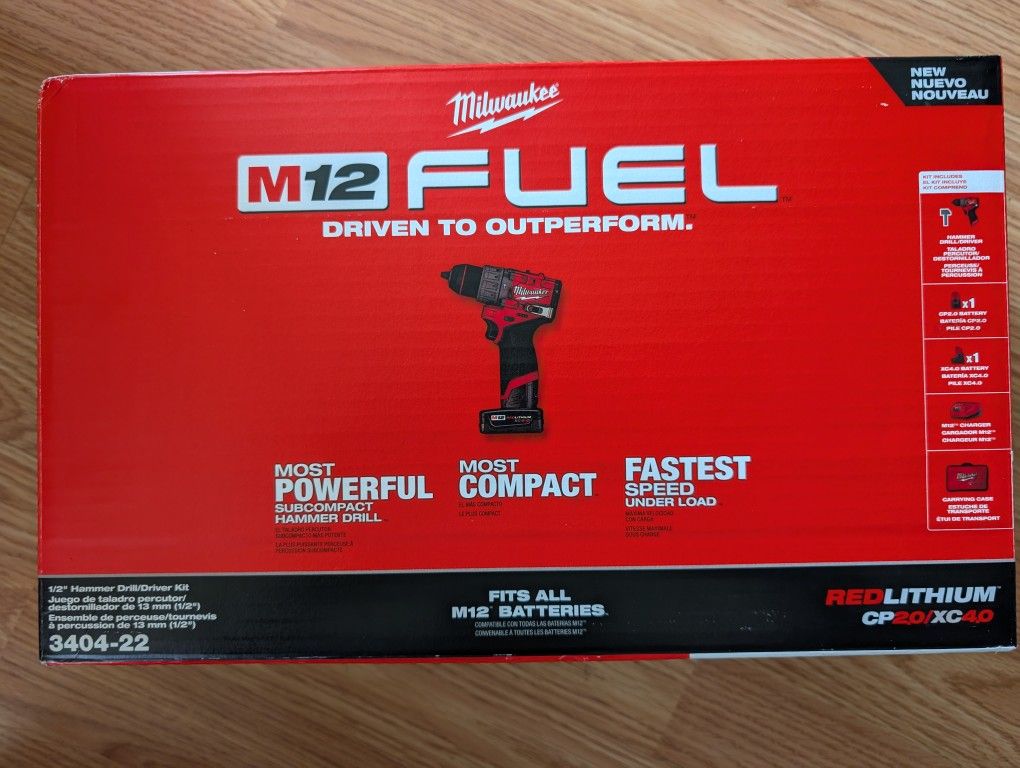 Brand New Milwaukee M12 Fuel 1/2 Hammer Drill/Driver Kit