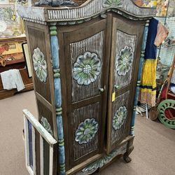 Vintage Painted Guatemalan Cabinet