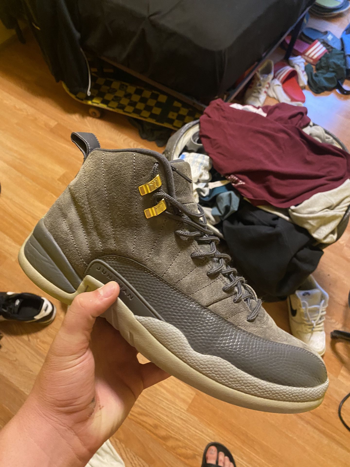 Grey Jordan 12s Size 13s