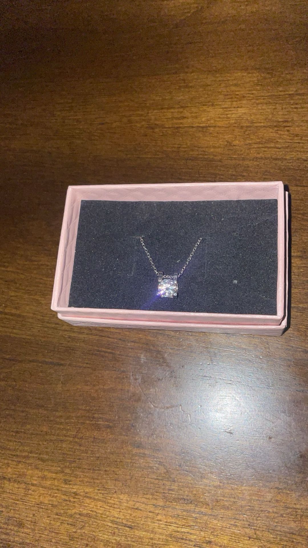 1.0 CT Moissanite Stud Silver Necklace
