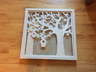 Wall art Tree and Birdhouses 19 1/2” x 19 1/2 “ looks great in any room