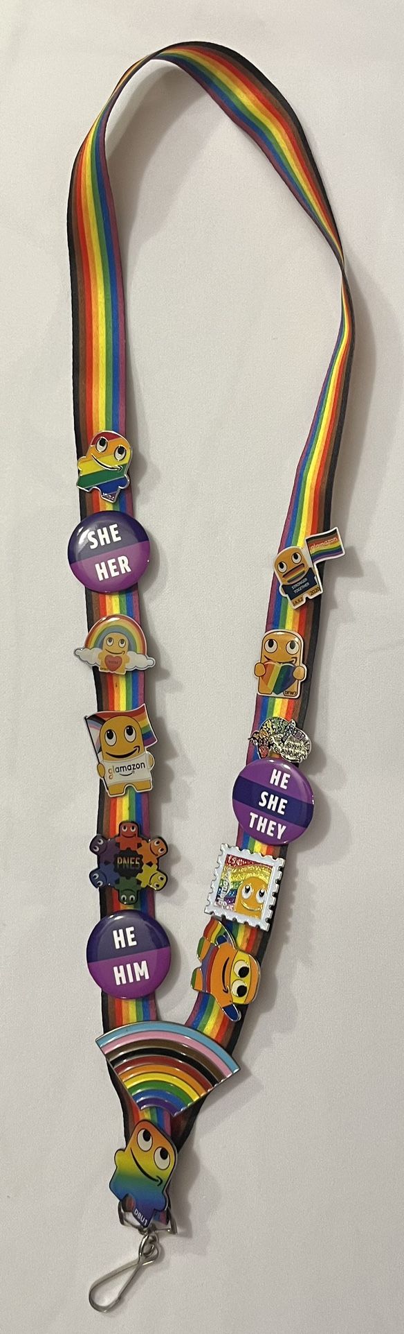 14 Glamazon Peccy pins on a rainbow lanyard. IF ITS LISTED, ITS AVAILABLE
