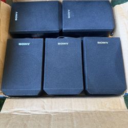 vintage Sony SS-MSP75 surround sound satellite speakers.