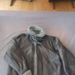 Vintage brown point west 80's leather jacket mens xs