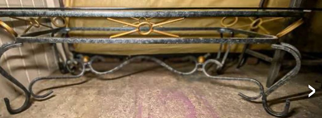 Beautiful Vintage Real Wrought Tables, Coffee, Wine Rack, Glass Shelves? Large Breakfast Table Bevelled Glass