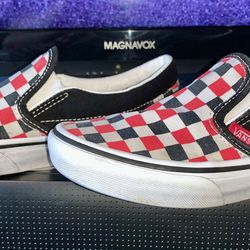Vans!! Size US Kids 2!! Black, Red, and White Checkers!