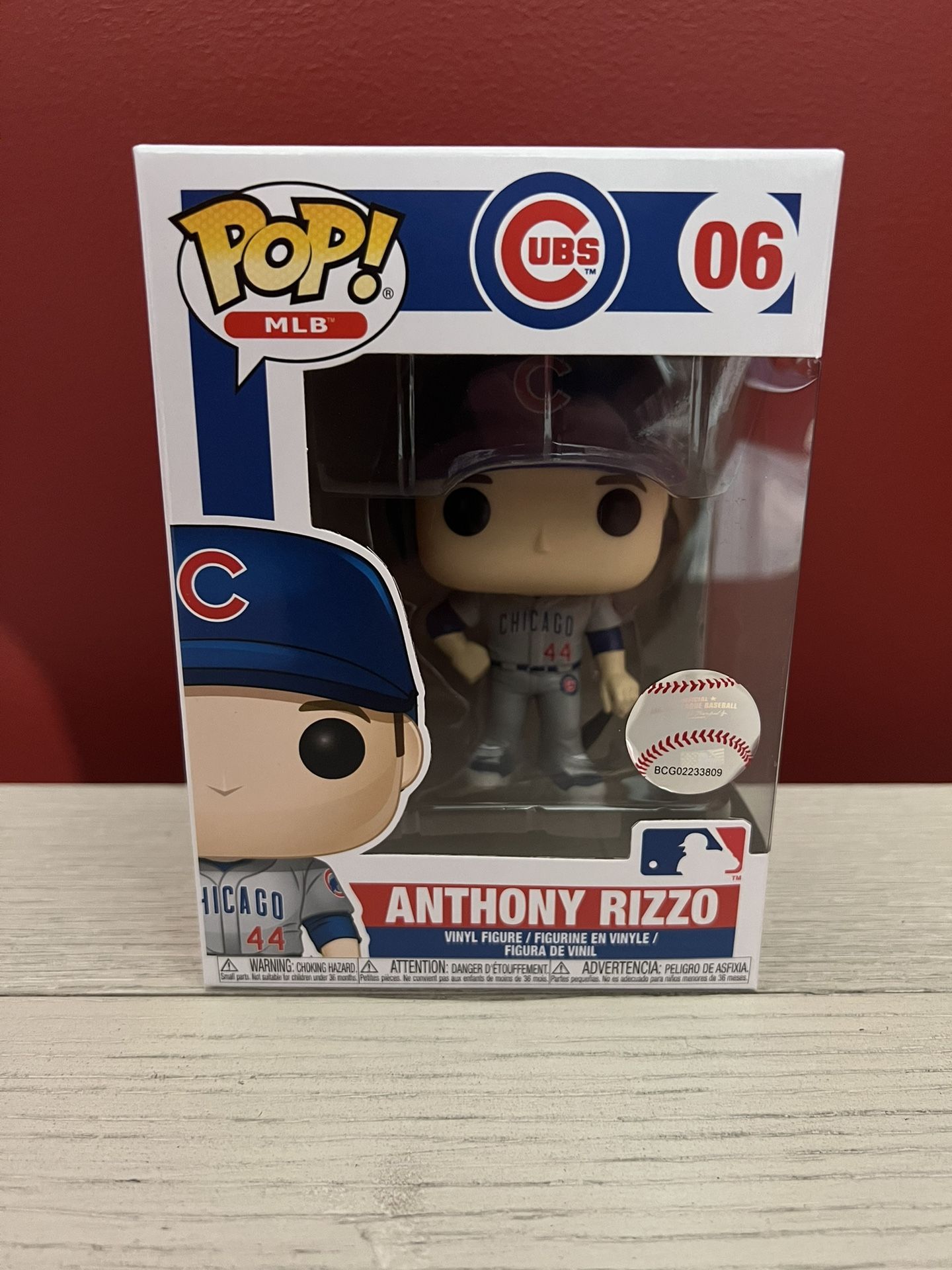 NIB BRAND NEW FUNKO POP MLB CHICAGO CUBS ANTHONY RIZZO #06 GREY AWAY JERSEY
