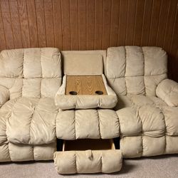Couch/recliners/table/storage  