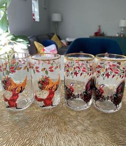 4 Anthropologie glass cups