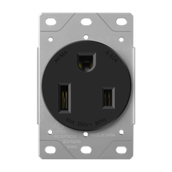ENERLITES - 50 Amp, 250V, 2-Pole, 3-Wire, NEMA 6-50R - BLACK