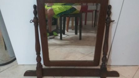 Antique wooden framed mirror