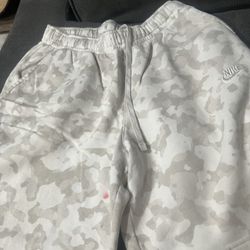Nike White Camo Sweat Shorts Size M