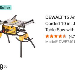 10 IN. JOBSITE TABLE SAW AND ROLLING STAND