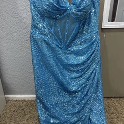 CINDERELLA DIVINE, Fitted, Strapless Corset Back, Sequin Dress, Size 6