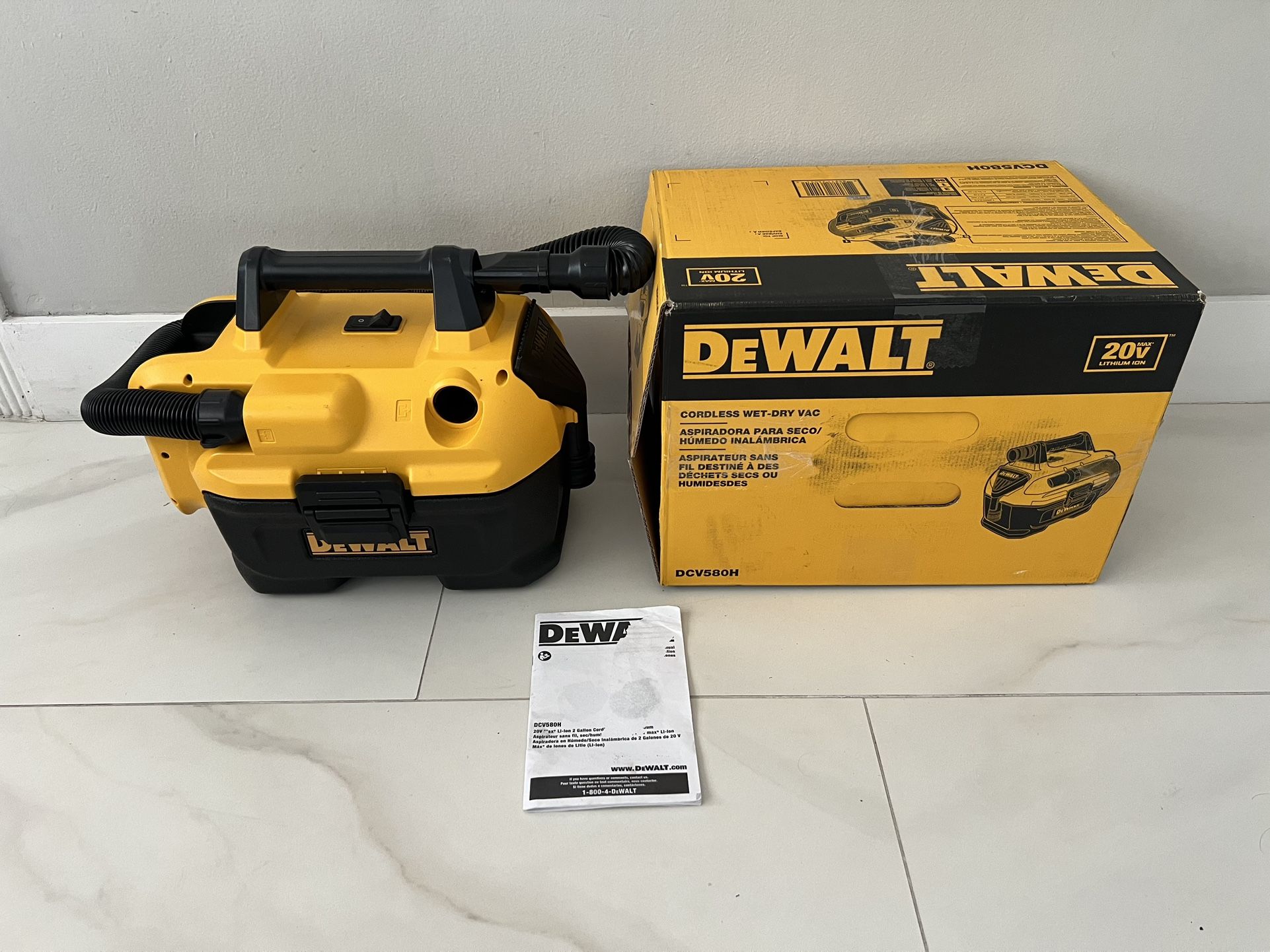 DEWALT DCV580H 20V MAX Cordless Wet-Dry Vacuum(Tool Only, No Battery)