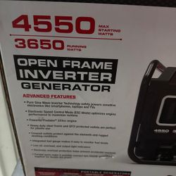 Predator Inverter Generator - 4550 Starting Watts / 3650 Running Watts - $580