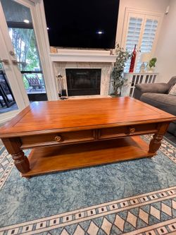 Wood coffee table