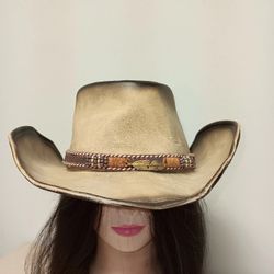 Leather Cowboy Hat Unisex