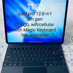 iPad Pro M1 12.9” 256gb 5th Gen wifi/cellular + magic keyboard