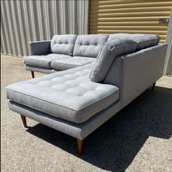 West Elm Peggy Mid-Century Modern Sectional Sofa with Right Chaise