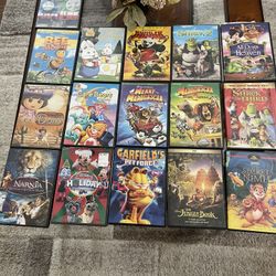 16 Cartoon DVD Movies Like New 