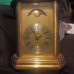 vintage brass Montreux moon phase mantel clock
