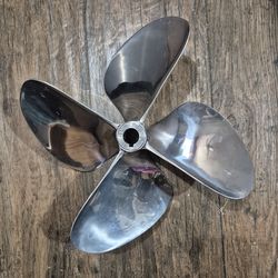 4 Blade Chrome Steel Boat Propeller 1418LS - X2