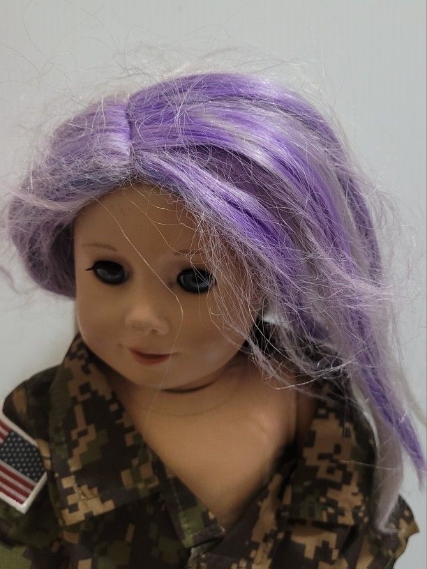 American Girl Retired 18 inch Hair gray hair dyed Purple Brown Eyes Doll RETIRED
