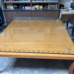 Square Glass Top Dining Table 