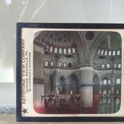Latern slides Constantinople inside Ahmed Mosque