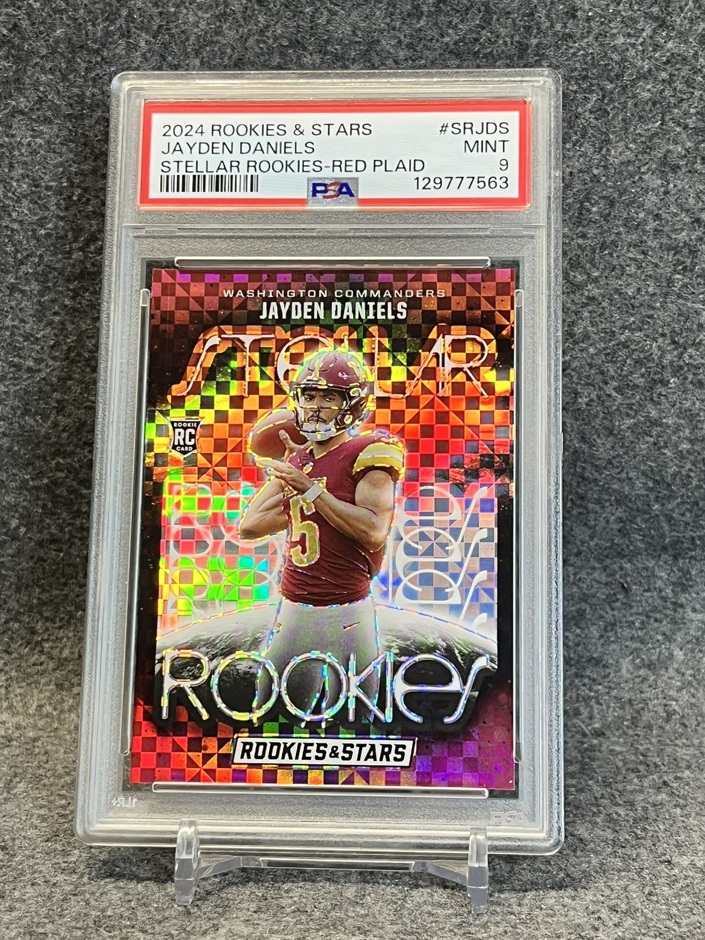 💥2024 Jayden Daniels ROOKIE Stellar Rookies RED Plaid PSA 9! 💥