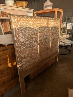 Queen handcrafted mango wood headboard