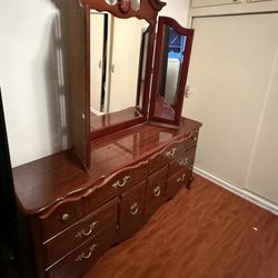 Dresser Vintage French Mirror Doors bedroom