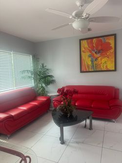 Matching leather couches