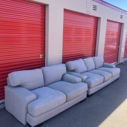 Gray Sofa Couch Set Two Piece
