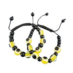 Yellow Handmade Fatima's Eye Bracelet 