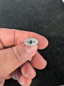 Silver 9.25 evil eye ring size 5