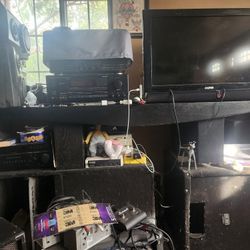 Large Mid Century Solic Black Table