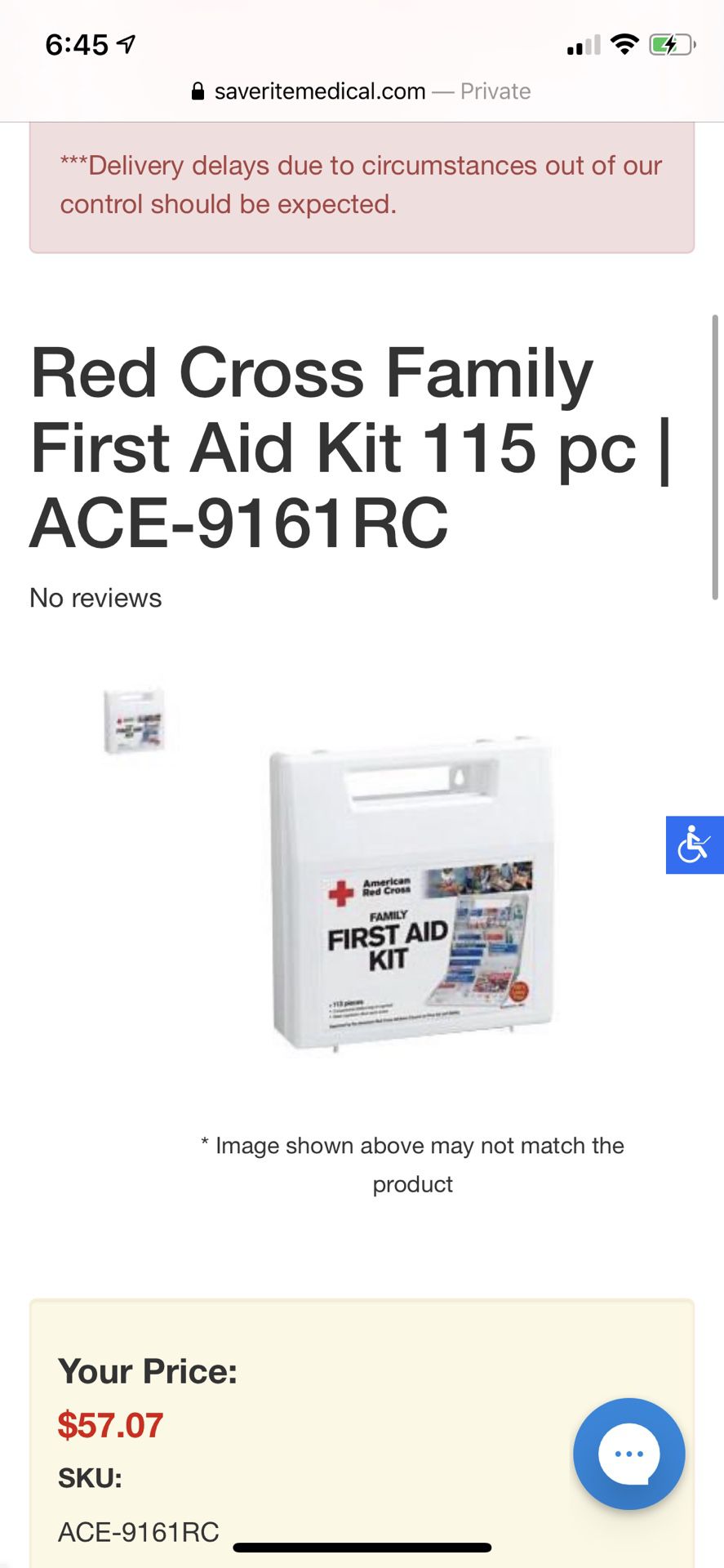 American Red Cross 115 Piece Family First Aid Kit