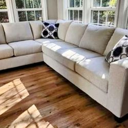 Brand new Artisan Oat Beige 2pc Full Length Sectional (5 colors available)