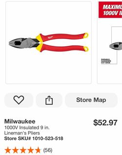 Milwaukee 1000V Insulated 9 in. Lineman's Pliers