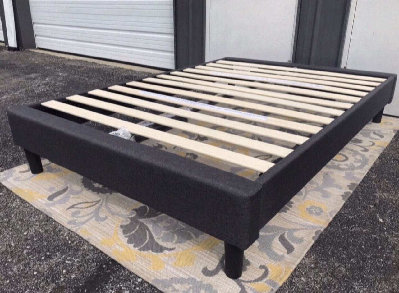 New In A Box QUEEN Size Platform Bed Frame Grey