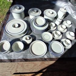 1970'sVintage DANSK Blue Mist China Dinner Set