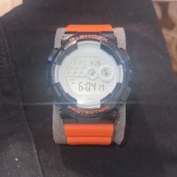 Custom G-shock Black With Orange Band!