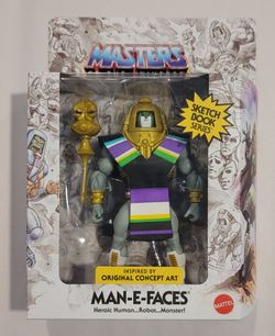MATTEL  MOTU Origin Sketchbook Series MAN E FACES 5.5" Figure Unpunched Card